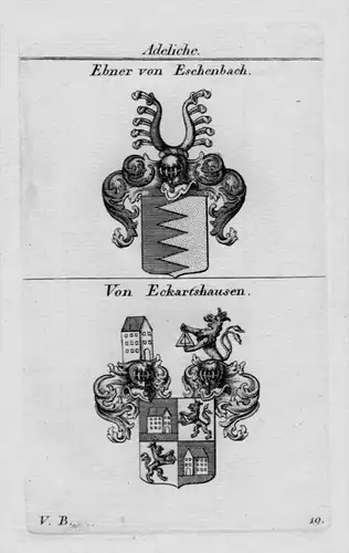 Ebner Eschenbach Eckartshausen Wappen coat of arms heraldry Kupferstich