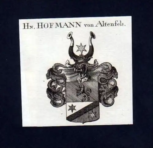 Herren Hofmann v. Altenfels Kupferstich Wappen