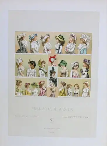 France Frankreich XVIII siecle Trachten costumes Lithographie lithograph