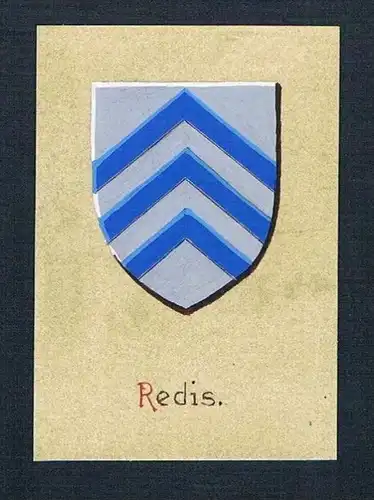 19. / 20. Jh. - Redis Blason Aquarelle Heraldik coat of arms heraldique