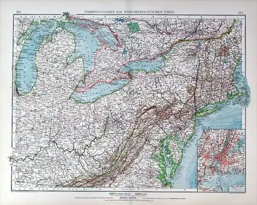 America Amerika Florida Bahamas Cuba Antillen Karte map Lithographie