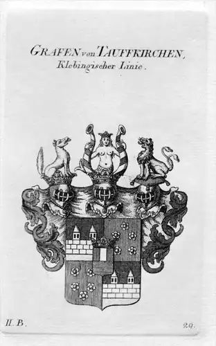 von Tauffkirchen Wappen Adel coat of arms heraldry Heraldik Kupferstich