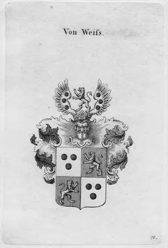 Weifs Wappen Adel coat of arms heraldry Heraldik crest Kupferstich