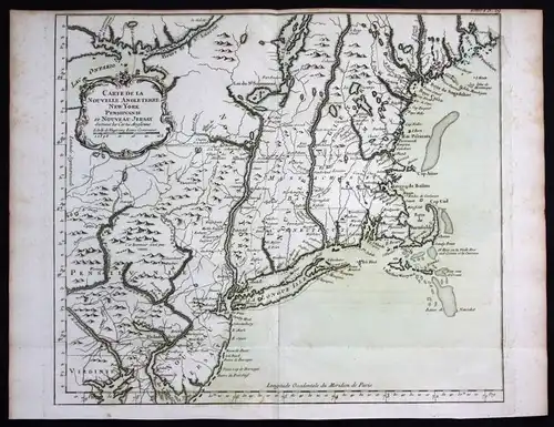 New York Boston Jersey Philadelphia Rhode Island Bellin antique map