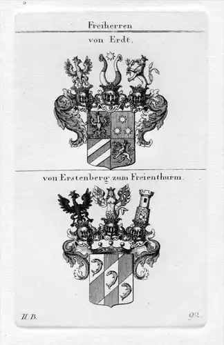 Erdt Erstenberg Wappen Adel coat of arms heraldry Heraldik Kupferstich