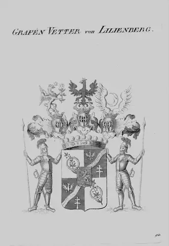 Vetter Lilienberg Wappen Adel coat of arms heraldry Heraldik Kupferstich