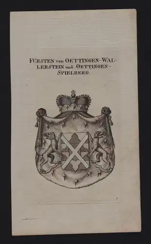- Fürsten von Oettingen Wappen coat of arms Heraldik Genealogie Kupferstich