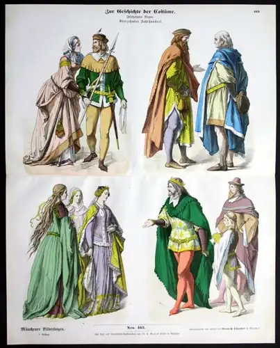 Geschichte der Kostüme - XIV. Jh. - Münchener Bilderbogen