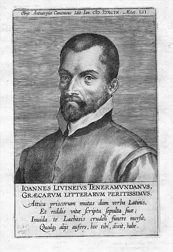 Jan Livineus theologian Theologe Portrait Kupferstich gravure