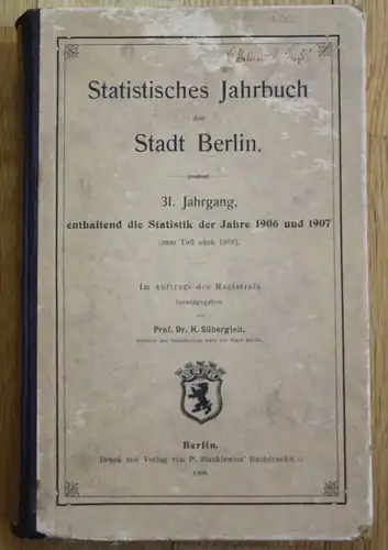- Statistisches Jahrbuch der Stadt Berlin Statistik 1906 1907