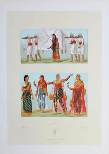Tracht Trachten costumes Frau woman Indien India Lithographie lithograph