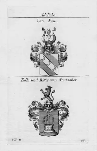 Neu Neubröner Wappen coat of arms heraldry Heraldik Kupferstich