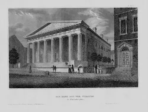 Philadelphia Bank Pennsylvania Amerika America engraving