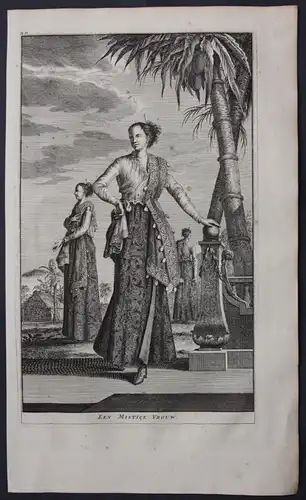 Maluku islands Moluccas costume woman engraving  Valentijn