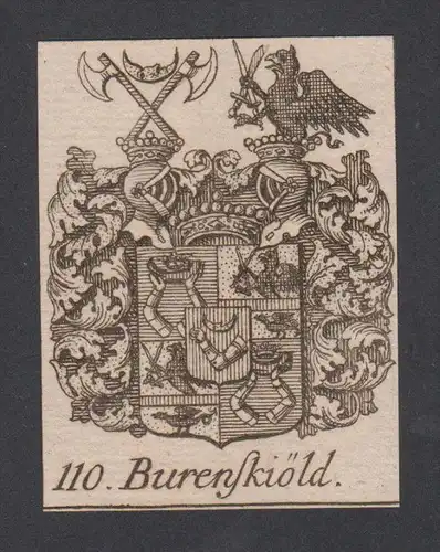 Burenskiöld Wappen vapen coat of arms Genealogie Heraldik Kupferstich