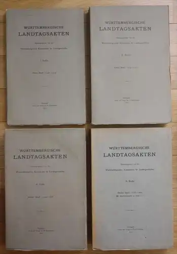 Württembergische Landtagsakten 4 Bände Württemberg Geschichte Landtag
