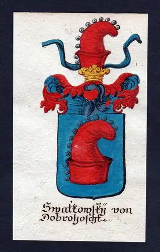 h. Swatkowsky Dobrohost Böhmen Wappen coat of arms Manuskript Handschrift