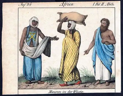 Mauretanien Mauretania Africa Afrika costumes Trachten Lithographie litho