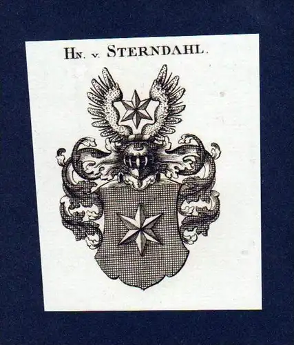 Herren von Sterndahl Kupferstich Wappen engraving Heraldik crest