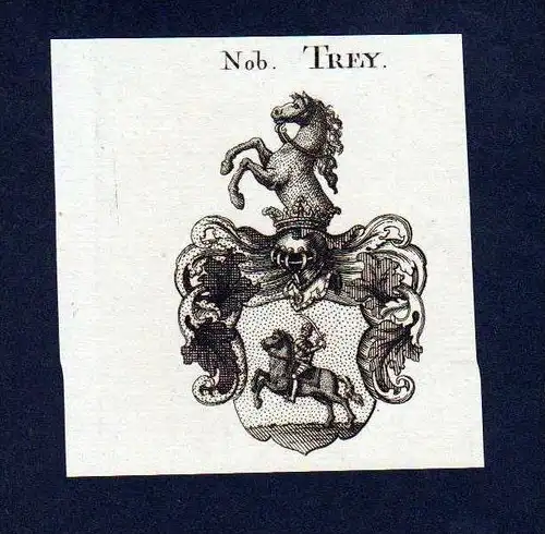 Nob Trey Original Kupferstich Wappen coat of arms Heraldik