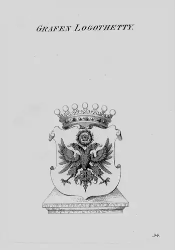 Logothetty Wappen Adel coat of arms heraldry Heraldik crest Kupferstich