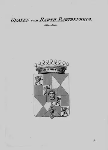Barth Barthenheim Wappen Adel coat of arms heraldry Heraldik Kupferstich