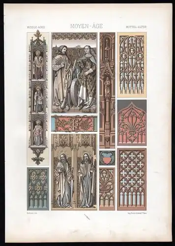 Middle Ages ornament ornaments color Lithograph chromo litho