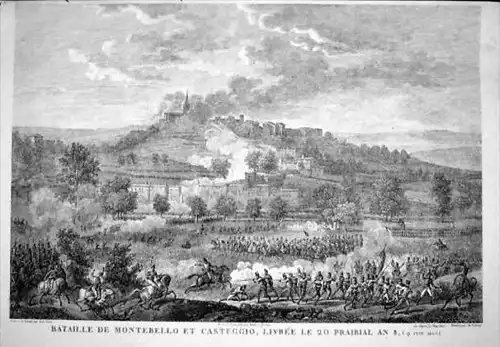 Bataille de Montebello et Casteggio... - Battle of Montebello della Battaglia Napoleon Incisione