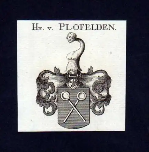 Herren v. Plofelden Heraldik Kupferstich Wappen Heraldik coat of arms