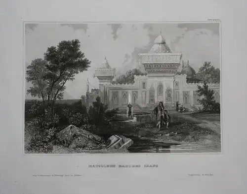 Mausoleum Mohammed Kan Indien India Asia engraving gravure