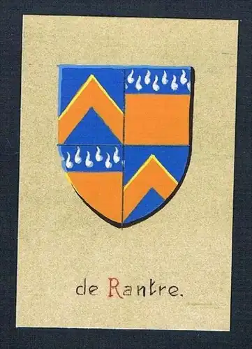 19. / 20. Jh. - de Rantre Blason Aquarelle Wappen coat of arms Heraldik