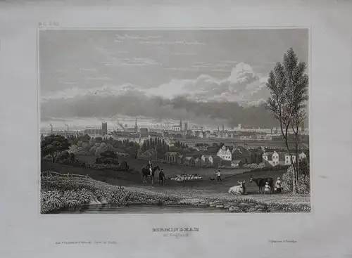 Birmingham England Ansicht view Great Britain  engraving