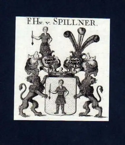 Freiherren v. Spillner Kupferstich Wappen