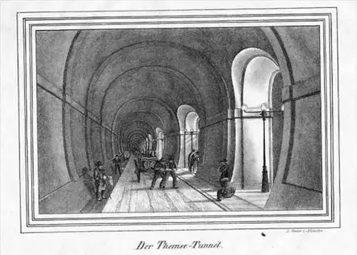 Thames Tunnel London Themse Original Lithographie