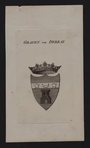 - Grafen von Debray Wappen coat of arms Genealogie Heraldik Kupferstich