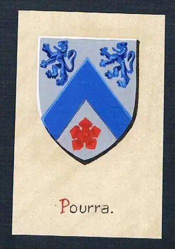 19. / 20. Jh. - Pourra Blason Aquarelle Wappen Heraldik coat of arms