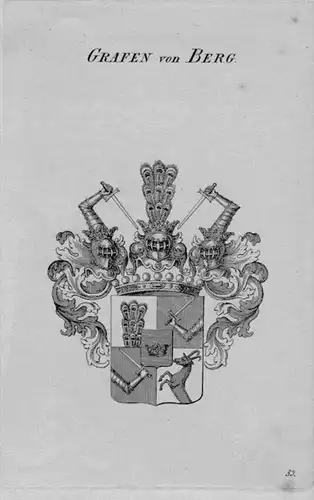 Berg Wappen Adel coat of arms heraldry Heraldik crest Kupferstich