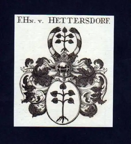 Freiherren v. Hettersdorf Kupferstich Wappen