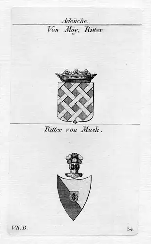 Moy Muck Wappen coat of arms Heraldik heraldry Kupferstich