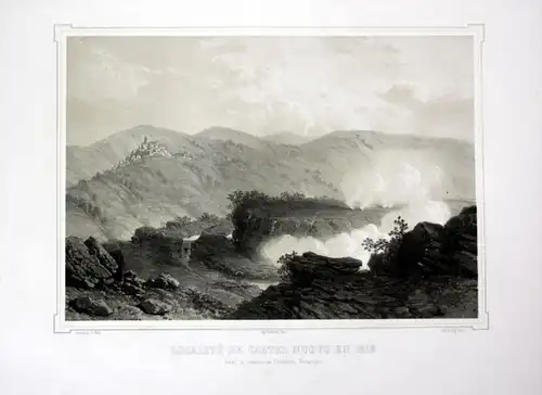 Localite de Castel Nuovo en 1818 - Castelnuovo Tuscany Toskana Ansicht veduta Lithographie Litho