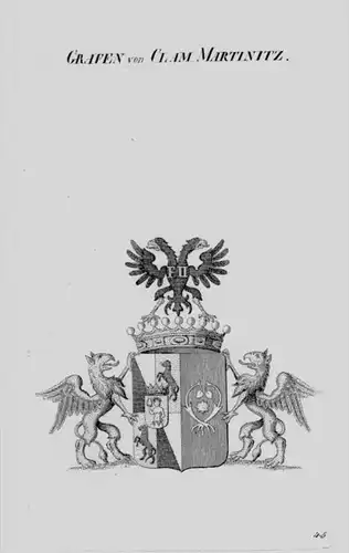 Clam Martinitz Wappen Adel coat of arms heraldry Heraldik Kupferstich