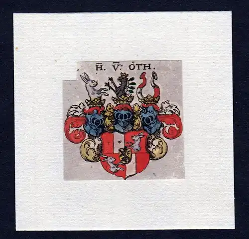 17. Jh von Öth Oeth Wappen coat of arms heraldry Heraldik Kupferstich