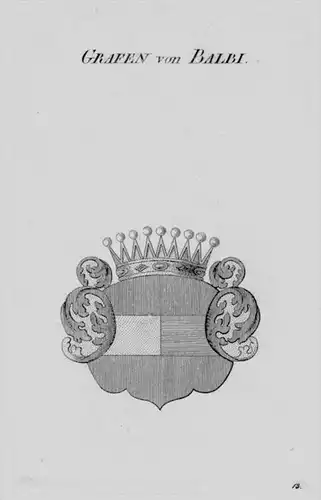 Balbi Wappen Adel coat of arms heraldry Heraldik crest Kupferstich