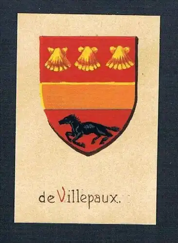 19. / 20. Jh. - de Vallepaux Blason Aquarelle Wappen coat of arms Heraldik