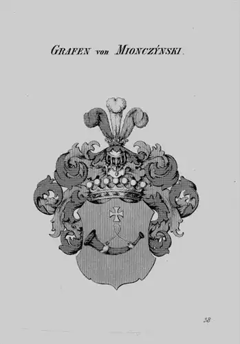 Mionczynski Wappen Adel coat of arms heraldry Heraldik crest Kupferstich