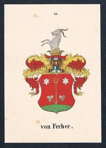von Ferber Original Wappen Lithographie coat of arms Heraldik