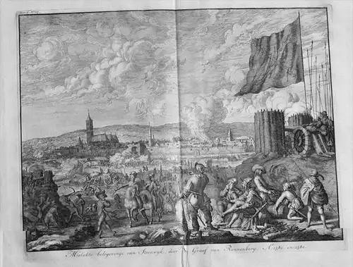Steenwijk Overijssel Holland Kupferstich beleg van 1580 bataille gravure