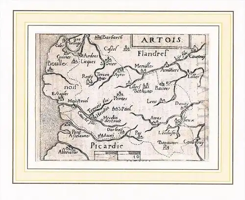 Artois Pas-de-Calais carte Kupferstich Ortelius engraving gravure