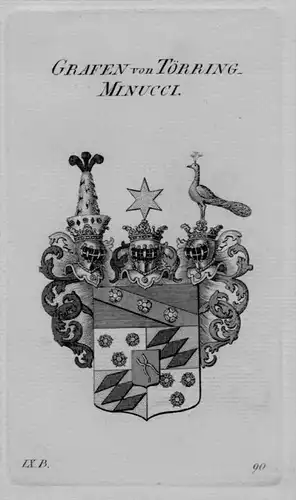 Törring Minucci Wappen coat of arms heraldry Heraldik crest Kupferstich