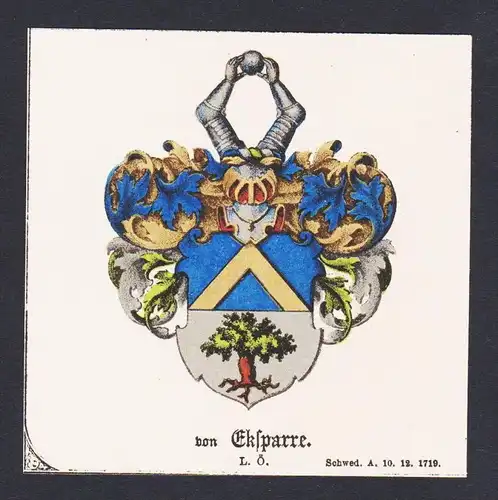 . von Eksparre Wappen Heraldik coat of arms heraldry Litho